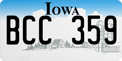 IA license plate BCC359