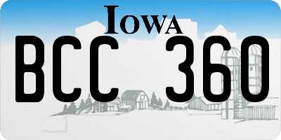 IA license plate BCC360