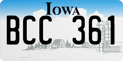 IA license plate BCC361