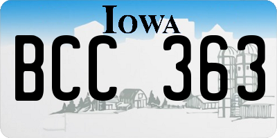 IA license plate BCC363