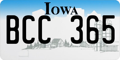IA license plate BCC365