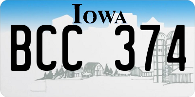IA license plate BCC374