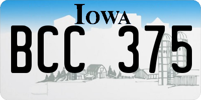 IA license plate BCC375