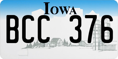 IA license plate BCC376