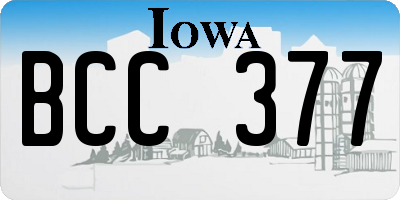 IA license plate BCC377