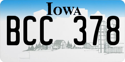 IA license plate BCC378