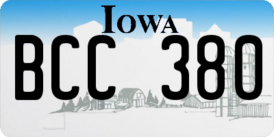 IA license plate BCC380