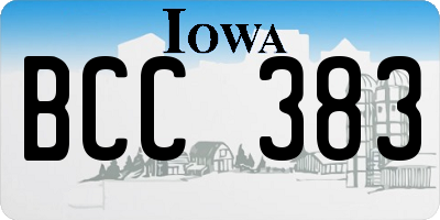 IA license plate BCC383