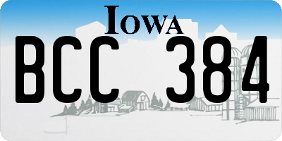 IA license plate BCC384
