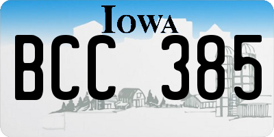 IA license plate BCC385