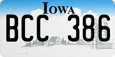 IA license plate BCC386