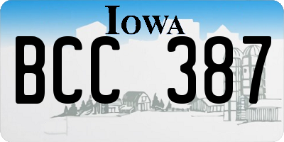 IA license plate BCC387