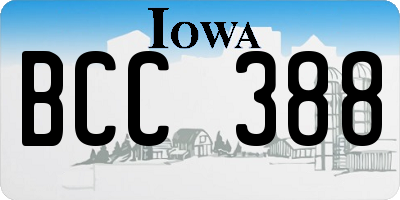 IA license plate BCC388
