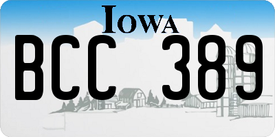 IA license plate BCC389