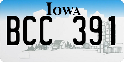 IA license plate BCC391