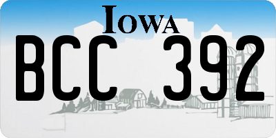 IA license plate BCC392