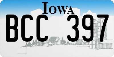 IA license plate BCC397