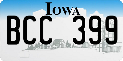 IA license plate BCC399