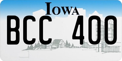 IA license plate BCC400