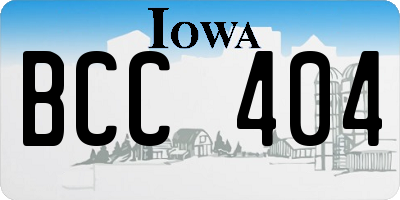IA license plate BCC404