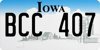 IA license plate BCC407