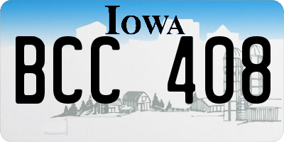 IA license plate BCC408