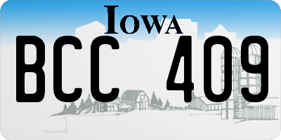 IA license plate BCC409
