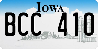 IA license plate BCC410