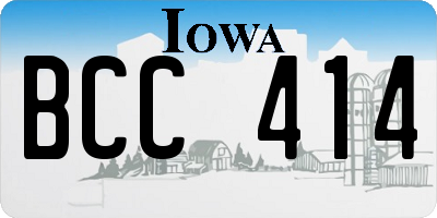 IA license plate BCC414