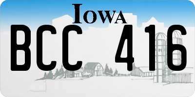 IA license plate BCC416