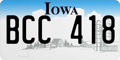 IA license plate BCC418