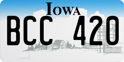 IA license plate BCC420