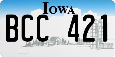 IA license plate BCC421