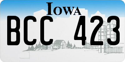 IA license plate BCC423