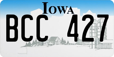 IA license plate BCC427