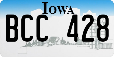 IA license plate BCC428