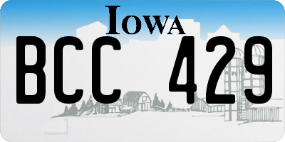 IA license plate BCC429