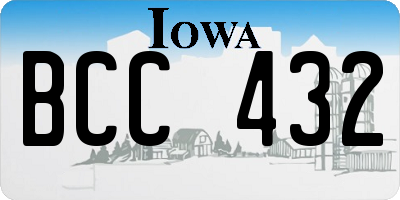 IA license plate BCC432