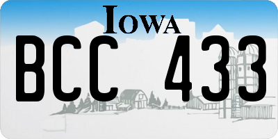 IA license plate BCC433