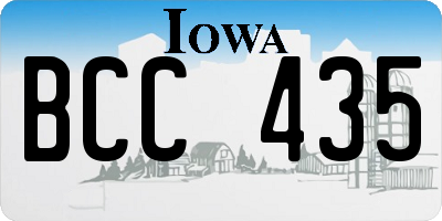 IA license plate BCC435
