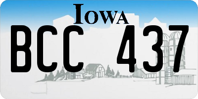 IA license plate BCC437