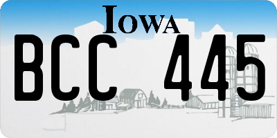 IA license plate BCC445