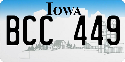 IA license plate BCC449