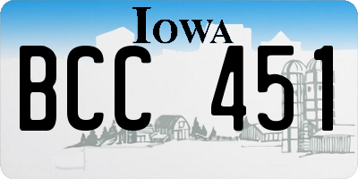 IA license plate BCC451