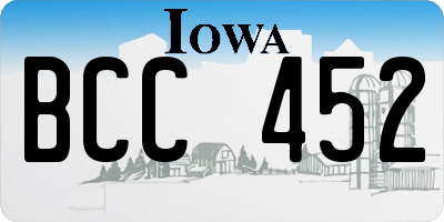 IA license plate BCC452