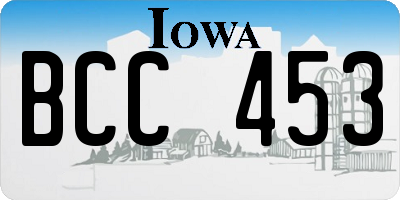 IA license plate BCC453
