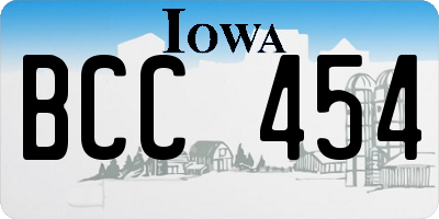 IA license plate BCC454
