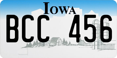 IA license plate BCC456