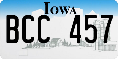 IA license plate BCC457