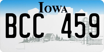 IA license plate BCC459
